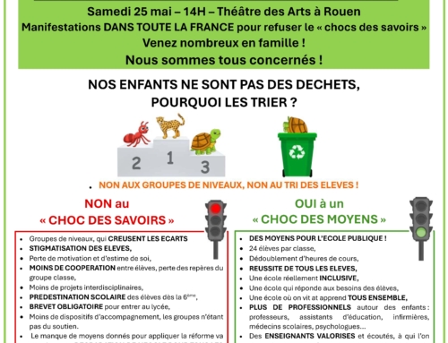 Avec le collectif de Parents-Professeurs de collèges de la région Rouennaise, sauvons l’école publique !
