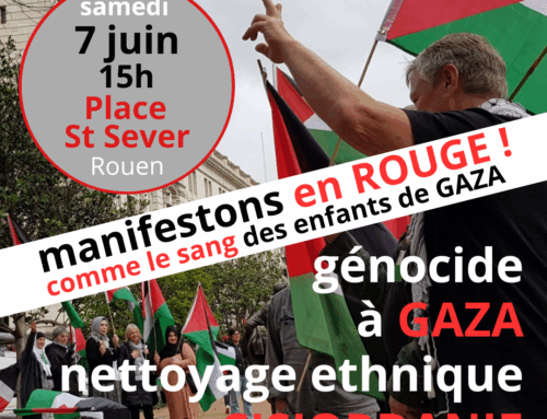 Rouge comme le sang des enfants de Gaza !